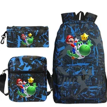 3 шт./компл. школьная сумка рюкзак Супер Марио детская Комбинации книжная сумка с модным принтом школьный рюкзак для мальчика повседневные Mochila