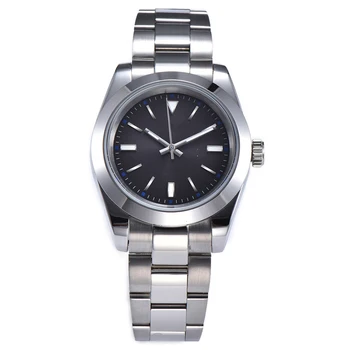 

39MM Men's Automatic Mechanical Watch Black Dial White Pointer Stainless Steel Case Luminous Mechanical Men's Watch