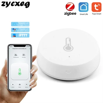 

Zigbee Wireless Smart Temperature And Humidity Sensor Detector,Battery Operated, Tuya smart home app remote