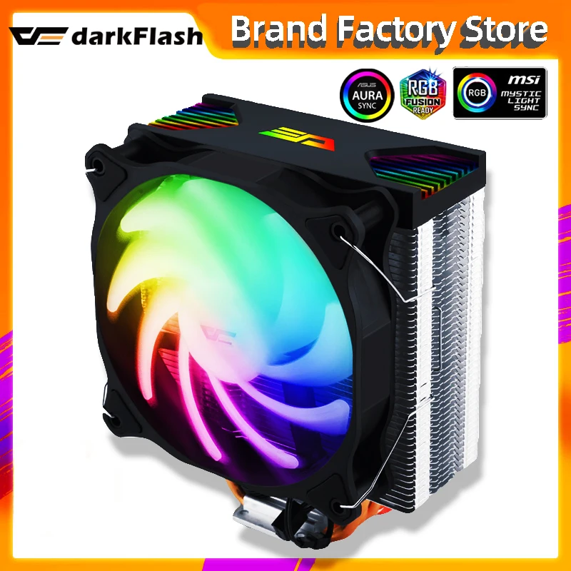 PWM Fan Cooler Aura Cpu-Cooling-Radiator Rgb Heatsink Darkflash Cpu AMD 120mm Silent