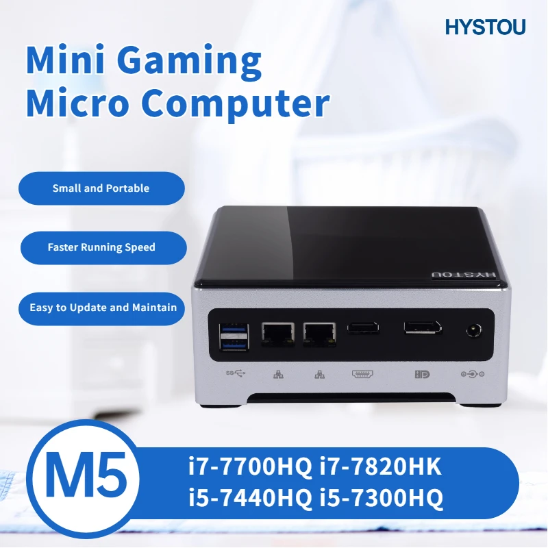 Мини Игровой микро-ПК Intel Quad core i7 7700HQ 7820HK Dual DDR4 I5-7440HQ 7300HQ небольшой настольный