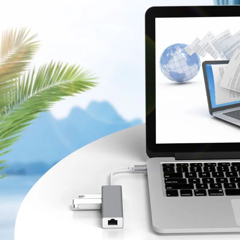 Тип C к USB 3,0 концентратор RJ45 Ethernet Lan Сетевой адаптер для MacBook Pro ноутбуки A5YA