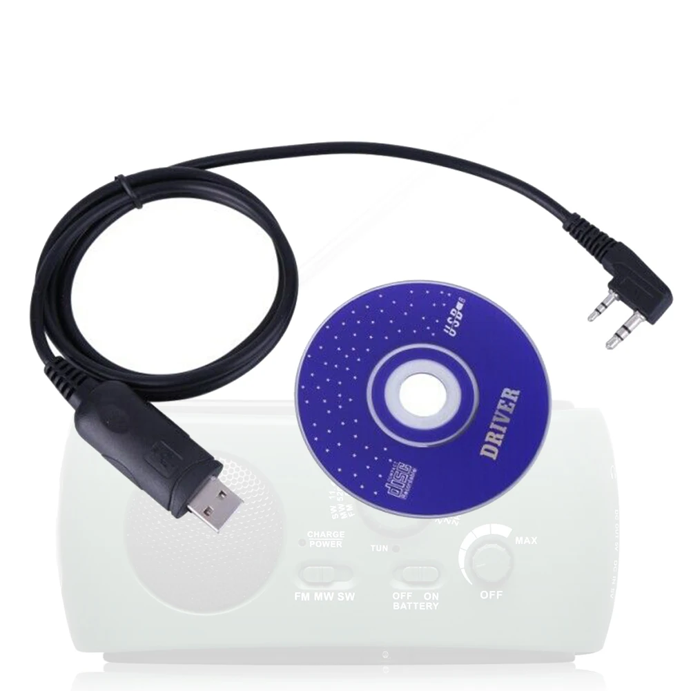 Линия Аксессуары Walkie Talkie программное обеспечение CD профессиональный стабильный USB кабель для программирования Запись Замена Черный для