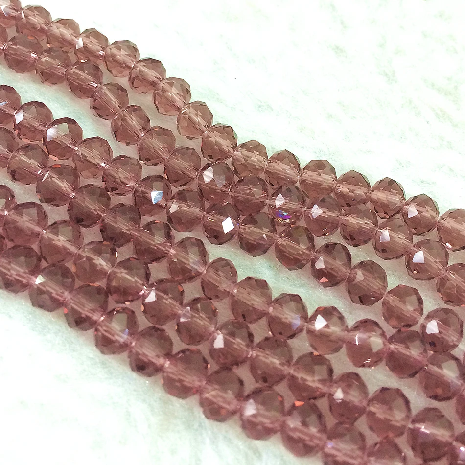 

Purple crystal glass trendy faceted abacus 5x8mm high quality loose spacers beads beautiful jewelry making findings 70pcs GE337
