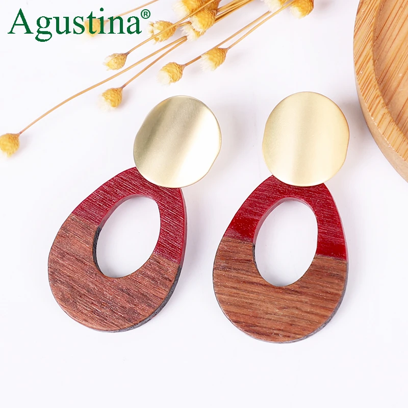 Resin Wood Earrings Women Drop Earrings Jewelry Fashion Statement Punk Star Small Earrings Korean Minimalist Girls Pendientes cc