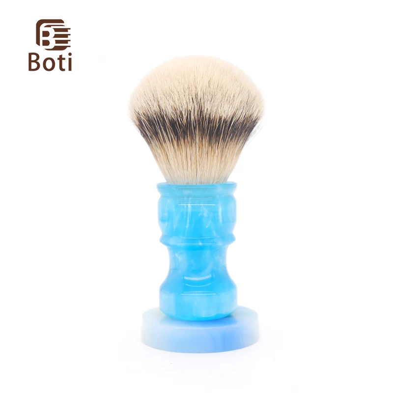 Boti Brush-Handmade Blue Resin Handle High Quality Beard Care Tool Shaving Brush Handle Original Gift For Men