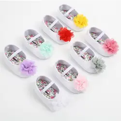 Детская обувь для малышей; обувь принцессы с мягкой подошвой и цветочным рисунком для малышей; Размеры 0-18M S
