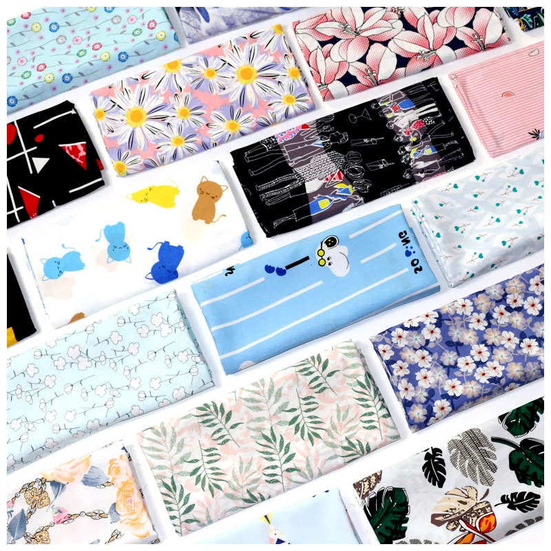 

NEW 100*145cm Chinese Flower Blue White Painting Flower Rayon Fabric Soft Dress Material Viscose 37 colors