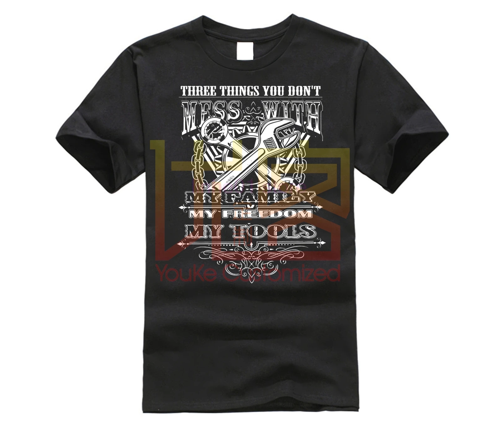 

2020 New Arrival T-Shirt Unisex More Size Family Tools Freedom Gears Chains Mechanic Short Sleeve Cotton T Shirts Man Clothing