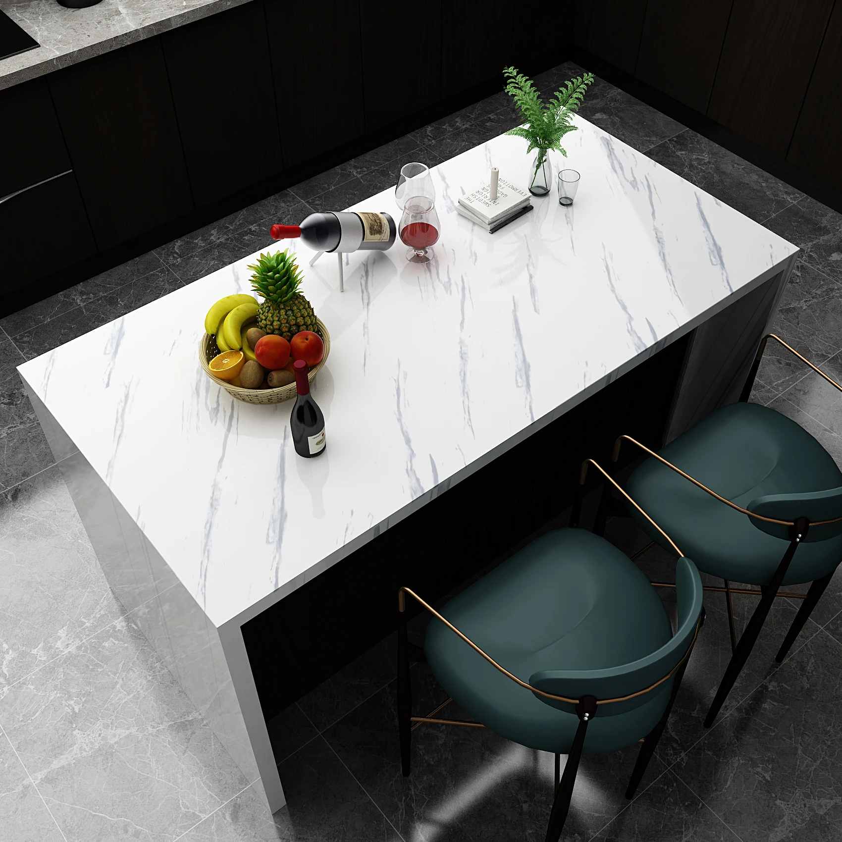 1M/2m Marble Waterproof Countertop Wall Stickers Vinyl Self Adhesive Wallpapers Decorative Film Kitchen Cabinets Contact Paper