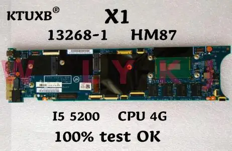 KTUXB Lenovo LMQ-2 MB 13268-1 448.01430.0011 для Thinkpad X1 X1C Материнская плата ноутбука процессор i5 5200 RAM