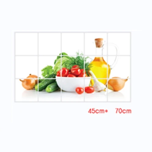 A 1 шт. масло для кухни-водонепроницаемые съемные настенные наклейки из алюминиевой фольги художественный декор домашняя наклейка фруктовое масло наклейки на стену 75*45 см - Цвет: A
