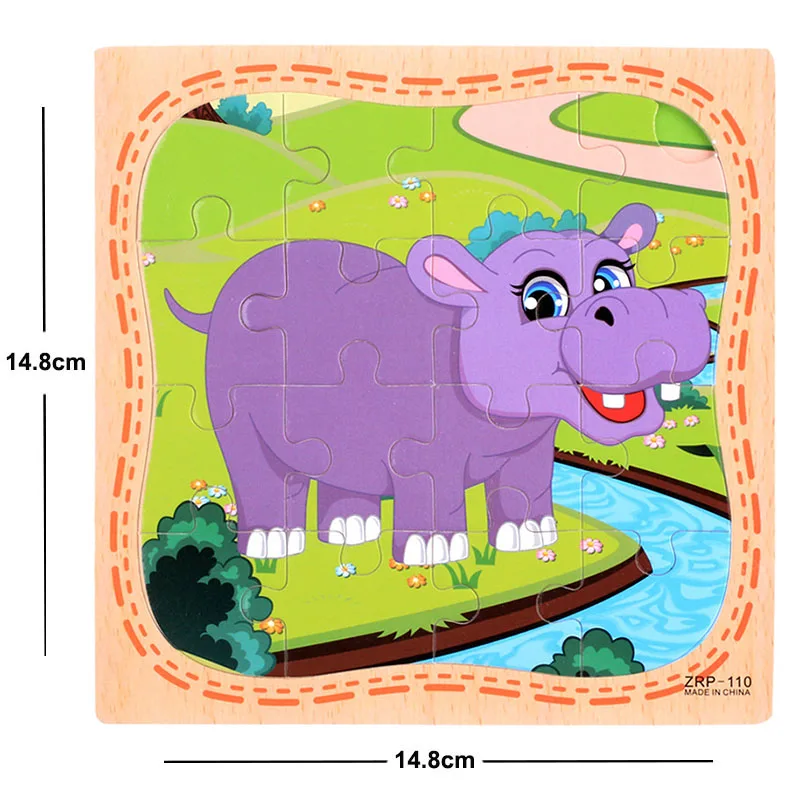 New Sale 38 Style Cartoon Wooden Puzzle Children Animal/ Vehicle Jigsaw Toy 3-6 Year Baby Early Educational Toys for Kids Game 45