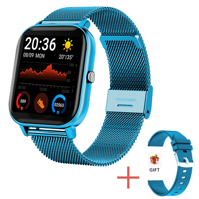New Smart Watch Men 1.69 Inch Full Touch Screen Bluetooth Call Heart Rate Monitor Ladies Smart Watch for Android iPhone+Box
