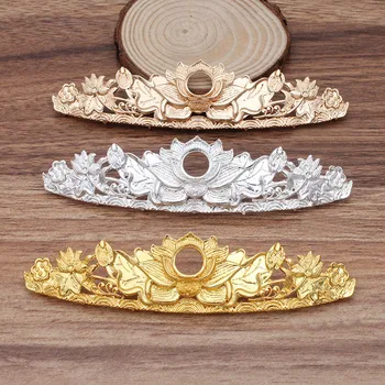 

10pcs Zinc Alloy Metal Lotus Flower Charms Loops Connectors Findings DIY Wedding Hair Head Jewelry Accessories Supplies