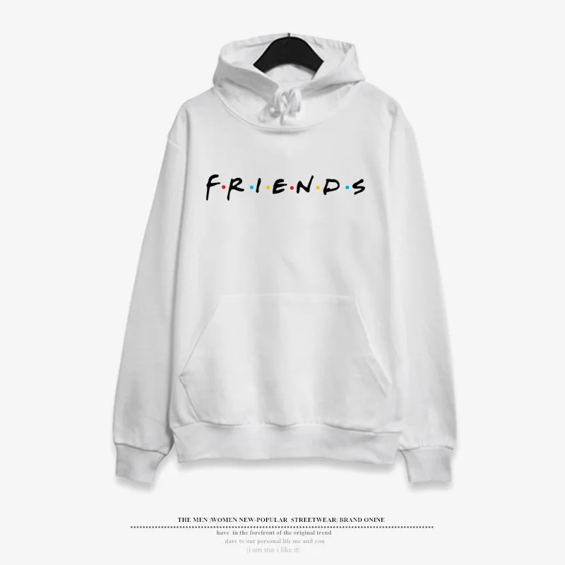

2019 New Letter Print Long Sleeve O-Neck Pullover Sweatshirt Short FRIEND printing Autumn Top Loose Women and men's Shirt