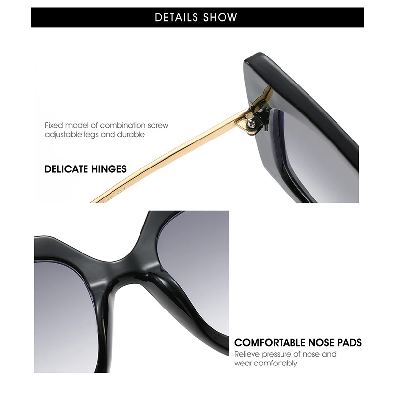 New Square Sunglasses Women Luxury Brand Designer Sun Glasses Vintage Shades For Woman Sunglass Ladies Flowers Sunglases