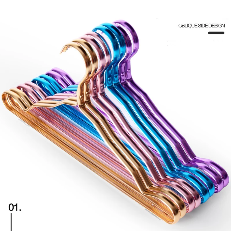 Hangers Non-Slip-Holder Aluminum-Alloy Kids Racks Metal for 5pcs Traceless Clothing Organizer