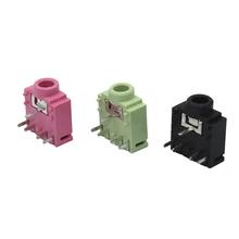 10 шт. PJ-307 PJ307 зеленый/розовый/черный 5Pin 3,5 мм стерео разъем аудио разъем PCB 3F07 гарнитура женский