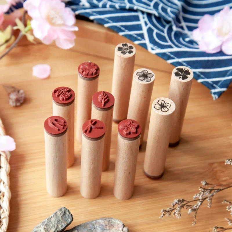 

Yoofun 1 Pc/Design Plant Flowers Dragonfly Swallow Cylindrical Long Strip Wood Rubber Stamps DIY Scrapbooking Journal Decoration