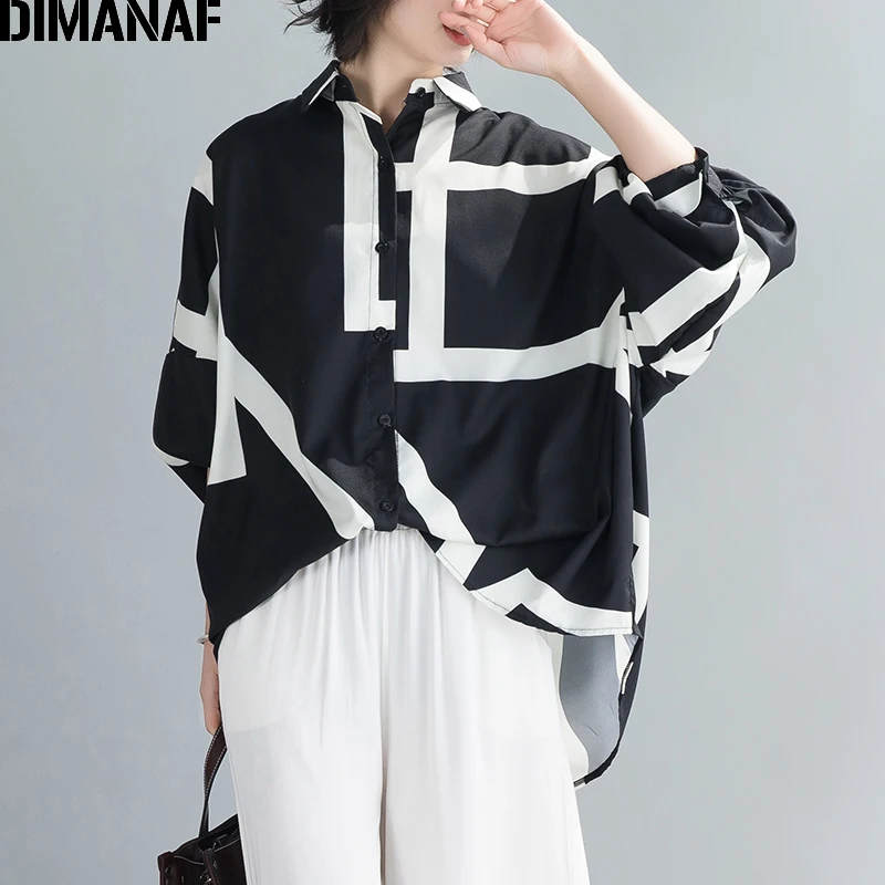 Dimanaf Summer Oversize Women Blouse Shirts Office Lady Tops Tunic ...