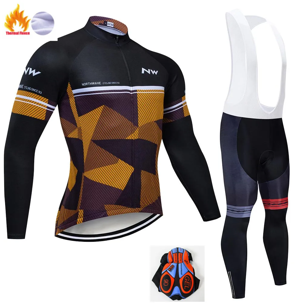 NW Майо Ciclismo MTB Зимняя одежда для велоспорта с длинным рукавом, комплект Джерси, теплая флисовая одежда, одежда для верховой езды, комплект Ropa Ciclismo - Цвет: Winter Cycling Suit