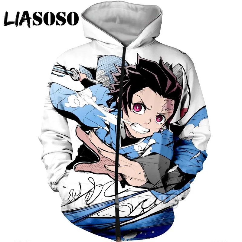 23 Новые осенние женские и мужские толстовки с 3D принтом Kimetsu No Yaiba, пальто, куртка в стиле панк, толстовка в стиле аниме Харадзюку, толстовка с капюшоном на молнии в стиле рок - Цвет: 23