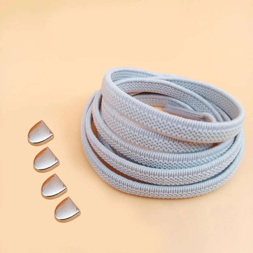 Light Grey 1 пара эластичных шнурков без завязок; эластичная резиновая обувь; кружевные кроссовки; безопасные эластичные шнурки без завязок для детей - Цвет: Light Grey