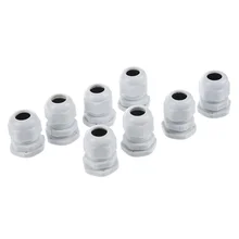 8 pieces waterproof connector plastic white cable gland lock nut M20* 1.5