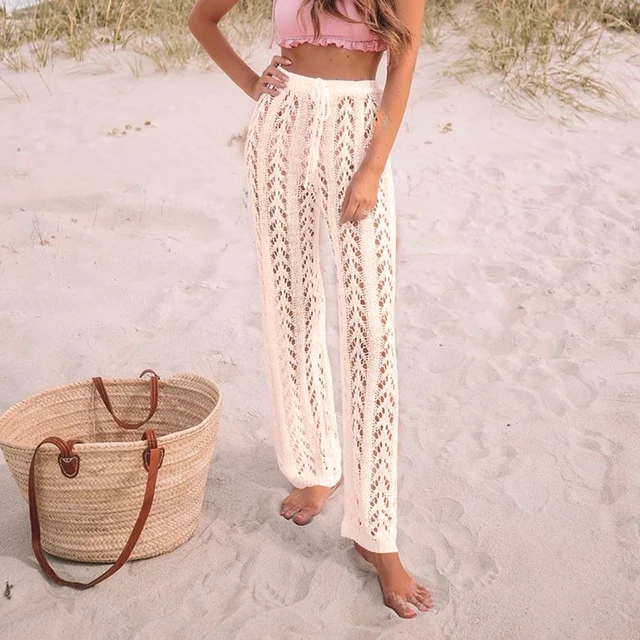 Copricostume da spiaggia in cotone all'uncinetto copricostume da bagno Ups  pantaloni da spiaggia da donna coprispalle a rete scava fuori costumi da  bagno costumi da bagno in maglia|Cover-up| - AliExpress