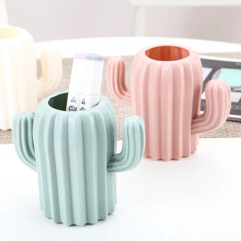 

1PCS Creative Cactus Desktop Organizer Pen Holder Desktop Organizer School Office Pencil Holder Organizer Cute Desk Accessories