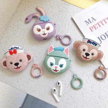 

Cartoon Silicone Earphone Case Duffy Bear and Shelly Rose for Airpods 1 2 Headphone Case Wireless Bluetooth Protective Case