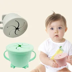 Taza de agua para aperitivos para niños de dibujos animados, taza de gel de sílice portátil antigotas