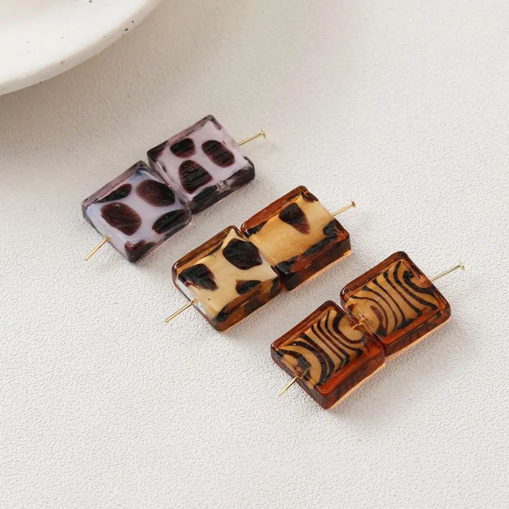 Beads Leopard Print Making Jewelry Glass Beads Pendant Making 4pcs 16 15mm Beads Aliexpress