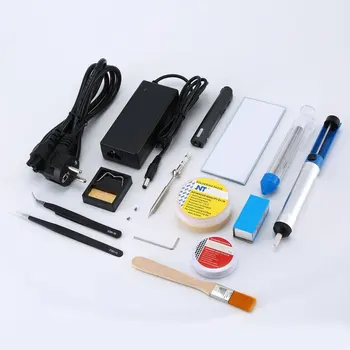 

TS100 65W Mini Electric Soldering Iron Kit Digital OLED Display Temperature Adjustable with Solder Stand Solder Wick Set