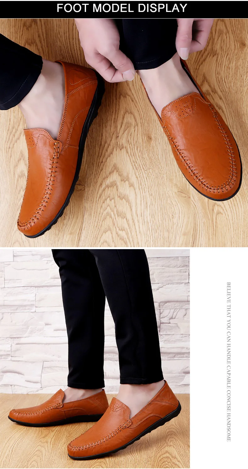 Genuine Leather Men Casual Shoes Luxury Brand 2020 Mens Loafers