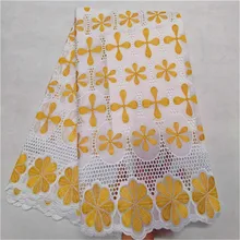 Tissu африканская сухая кружевная ткань с камнями горячая Распродажа ткань из Дубая швейцарская вуаль кружева в швейцарской Африканской хлопковой вуали кружева 5 ярдов