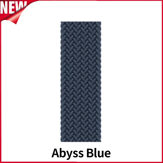 Braided Solo Loop For Apple Watch Band Se 76543 40mm 44mm Elastic Bracelet Strap on Smart Series 38mm 42mm 41mm 45mm Accessories 36 Abyss Blue