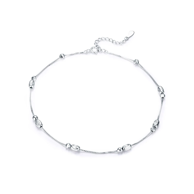 FIT010 WOSTU, простой стиль, босоножки, браслет на ногу, цепочка, 925 пробы, серебро, браслет на ногу, украшенный бисером, ювелирные изделия для женщин, браслеты на ногу, подарки, FIT002 - Окраска металла: FIT010