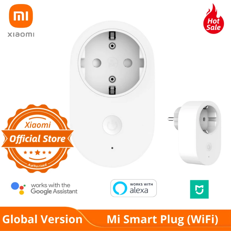 Google Voice Mi Smart Plug controlable a través de la aplicación. compatible con Alexa WiFi enchufe inteligente conmutable versión de la UE 