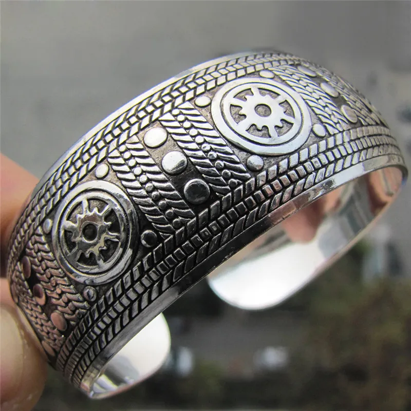 Тибетские Ювелирные изделия браслеты старинные с якорем серебряные из манжеты |