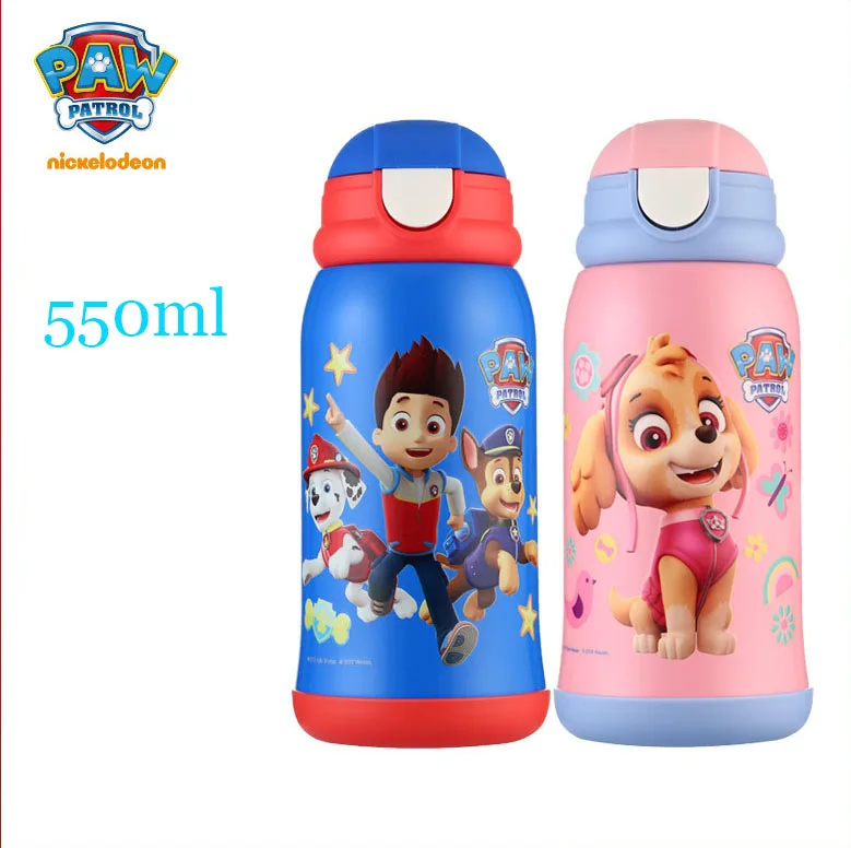 Настоящий термос Paw Patrol из нержавеющей стали, многоразовый флакон Paw Patrol Skye Chase, рождественские подарки для детей 550 мл