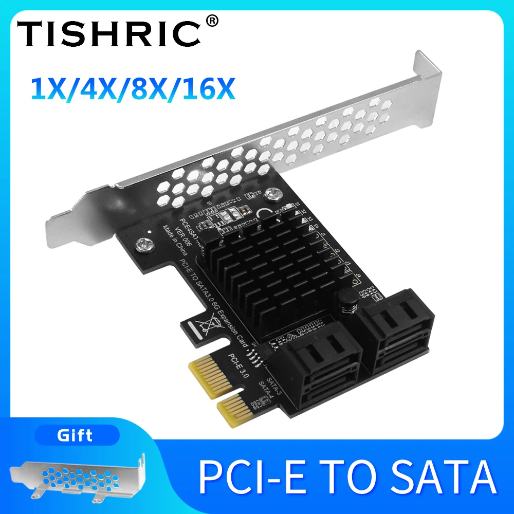 TISHRIC PCIE SATA PCI контроллер 1X 4X PCI-E адаптер 6 Гбит/с 4/6/8/10 слот для карты интерфейс