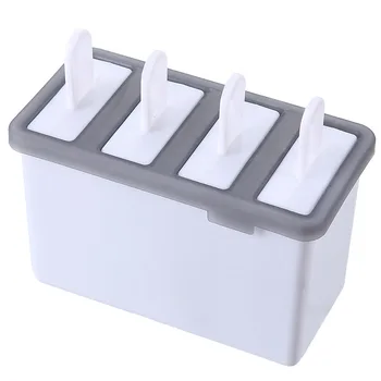 

4 Cavities Plastic Ice Cream Mold candy bar Making Tool Juice Popsicle Molds Ice Cube Tray Popsicle Barrel
