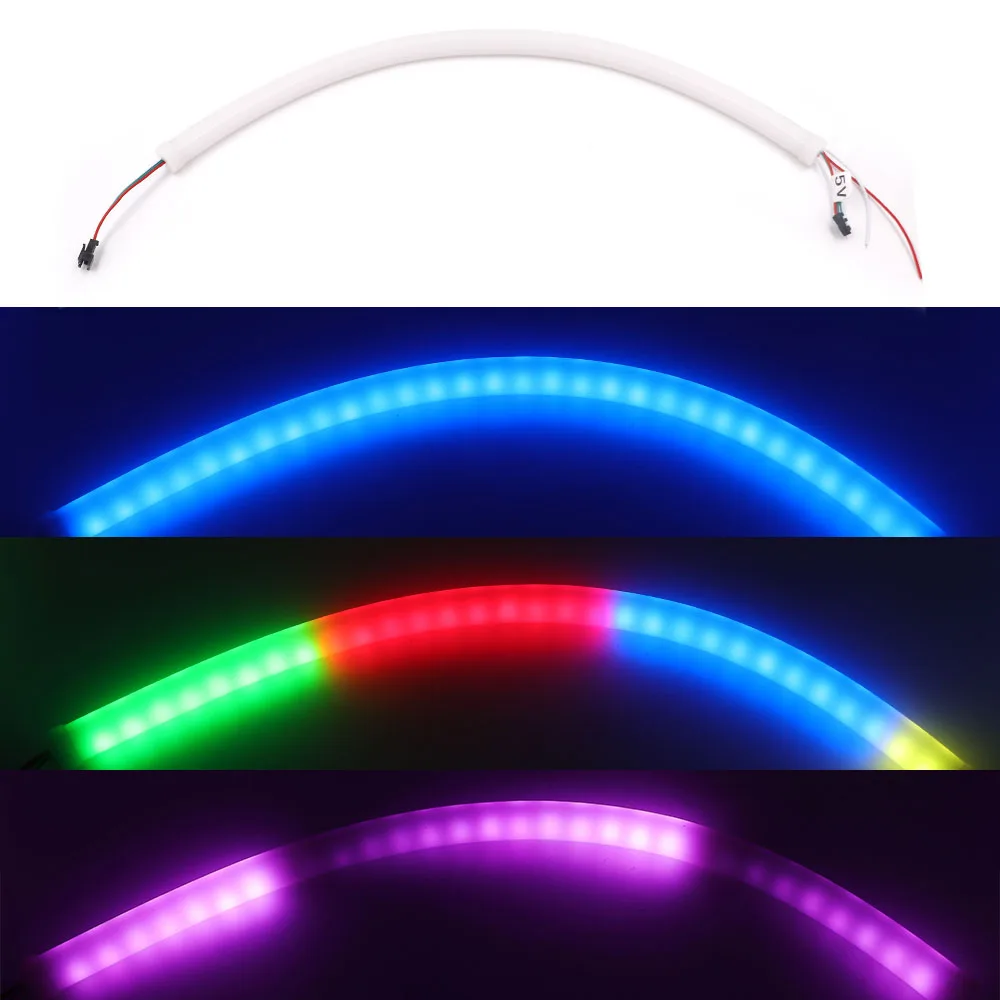 DC5V RGB неоновый светильник, Светодиодная лента с пультом дистанционного управления SK6812 60led, веревочный светильник, Кремниевая трубка, лампа 50 см 1 м 2 м, водонепроницаемая наружная Декорация