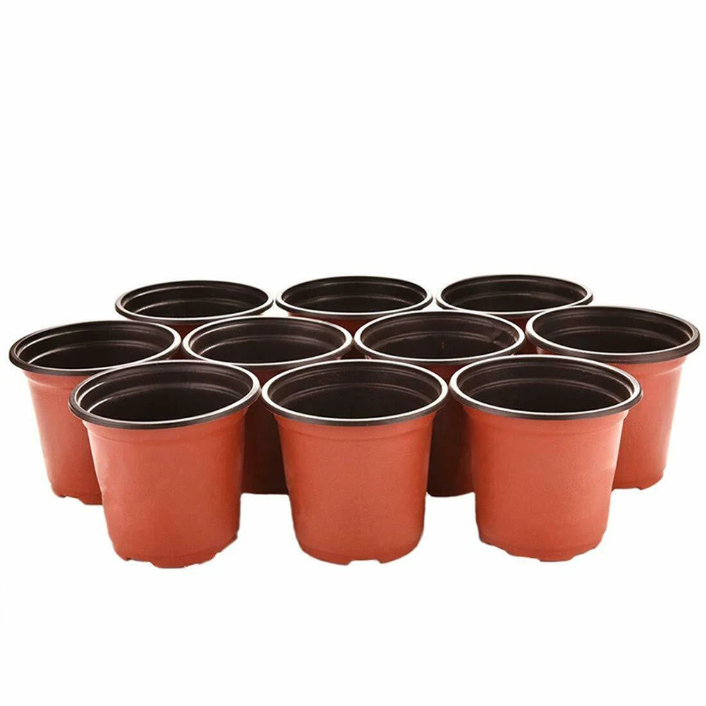100pcs Plant Flower Pots Plastic Starting Two-Tone Universal Soft Flowers Nursery Seeds Storage Pot Container Garden Decoration ► Photo 2/4
