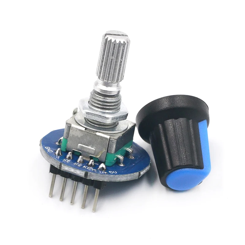 

Rotary Encoder Module for Arduino Brick Sensor Development Round Audio Rotating Potentiometer Knob Cap EC11