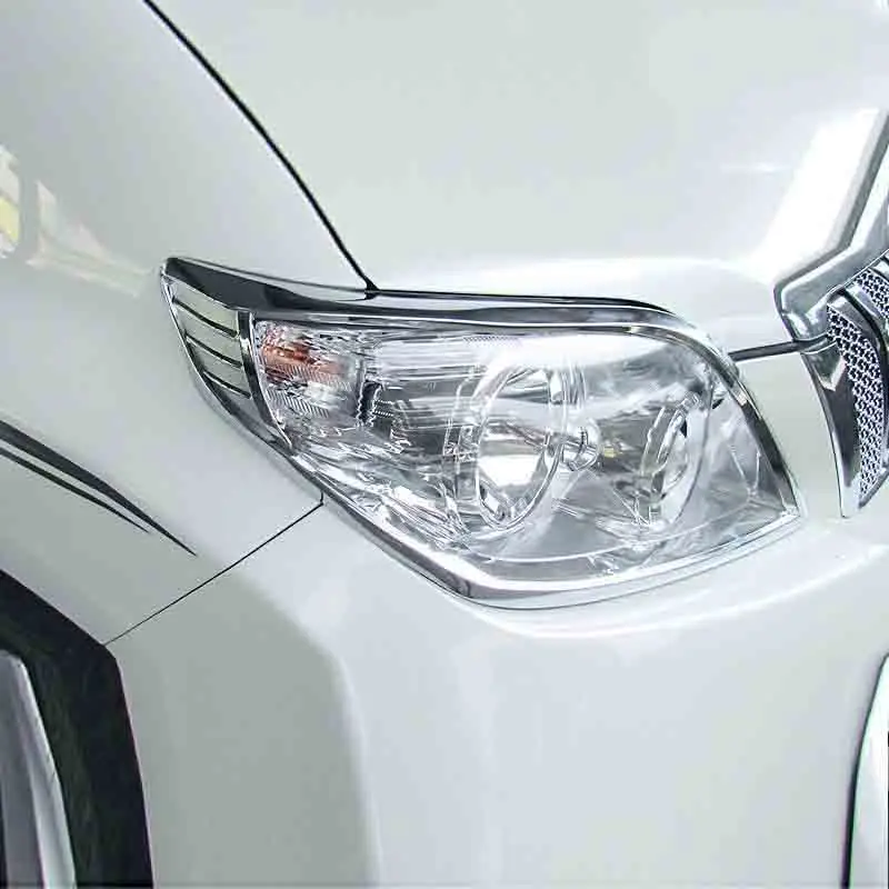 Для Toyota Land Cruiser Prado FJ150 2010-2013 Хромированная фара из АБС передняя крышка лампы отделка автомобиля Стайлинг Аксессуары 2 шт