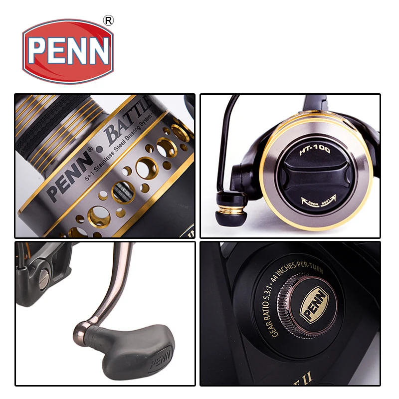 Original PENN BATTLE II Fishing Spinning Reels 3000/4000/5000/6000/8000  Gear Ratio 6.2:1/5.6:1/5.3:1 Saltwater W220308 From Fadacai06, $88.24