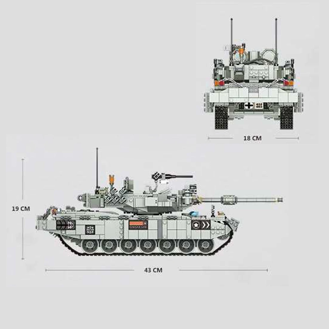 1747Pcs WW2 Swat Military Tank Bricks Weapons Tank German Leopard 2 Tank Building Blocks Model 2